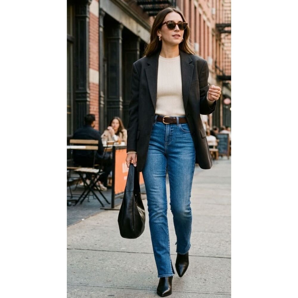Express Skyscraper Mid Rise Slit Kick Hem Jeans Women's Size 2
